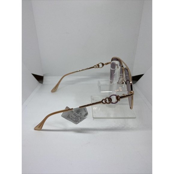 Guess GF0344 28U Aviator Pilot Sunglasses Rose Gold Lavender Lens 56-17-135 *2 - Picture 4 of 7